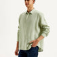 Men's Redloop Solid Slim Fit Linen Shirt - Side View