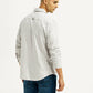 Men's Checkered White Slim Fit Shirt - Back View