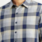 Men's Checkered Grey Slim Fit Shirt - Detail View
