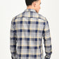 Men's Checkered Grey Slim Fit Shirt - back View