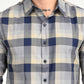 Men's Checkered Grey Slim Fit Shirt - deatil View