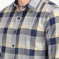 Men's Checkered Grey Slim Fit Shirt - 20deatil View