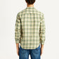 Men's Checkered Yellow Slim Fit Shirt - Back View