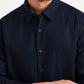 Men's Solid Navy Slim Fit Shirt - 2fdeb653-d7b9-4fb4-8d89-ef6331a1033e View