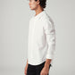 Men's Solid White Slim Fit Shirt - Side View