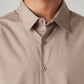 Men's Solid Beige Slim Fit Shirt - 4cf209ca-f7bc-4905-b6bf-423871e27262 View