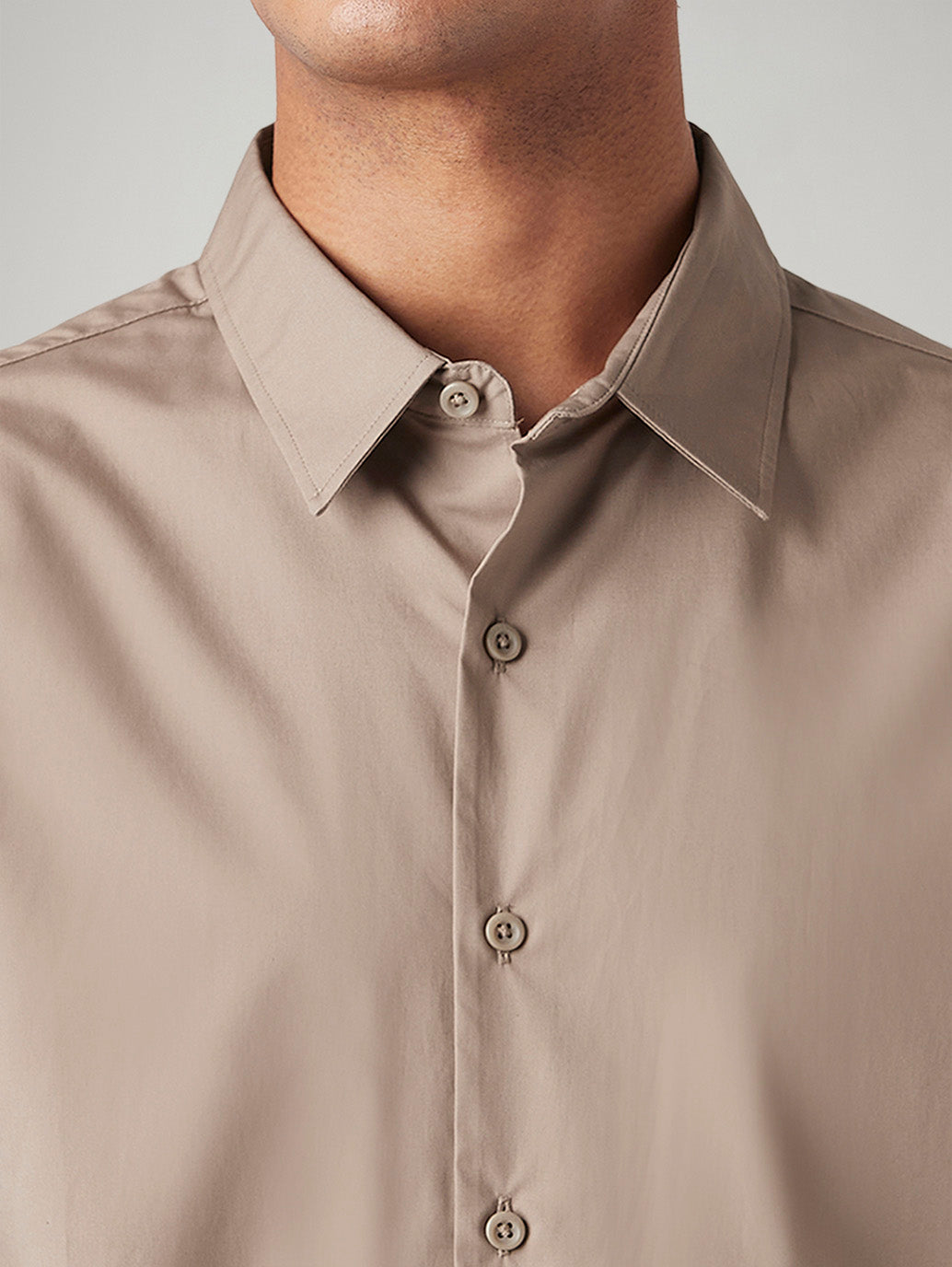 Men's Solid Beige Slim Fit Shirt - 4cf209ca-f7bc-4905-b6bf-423871e27262 View