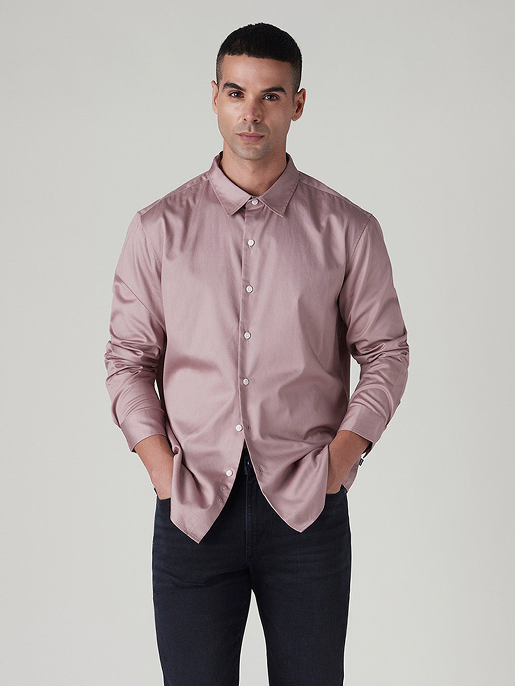 Men's Solid Slim Fit Redloop Shirt