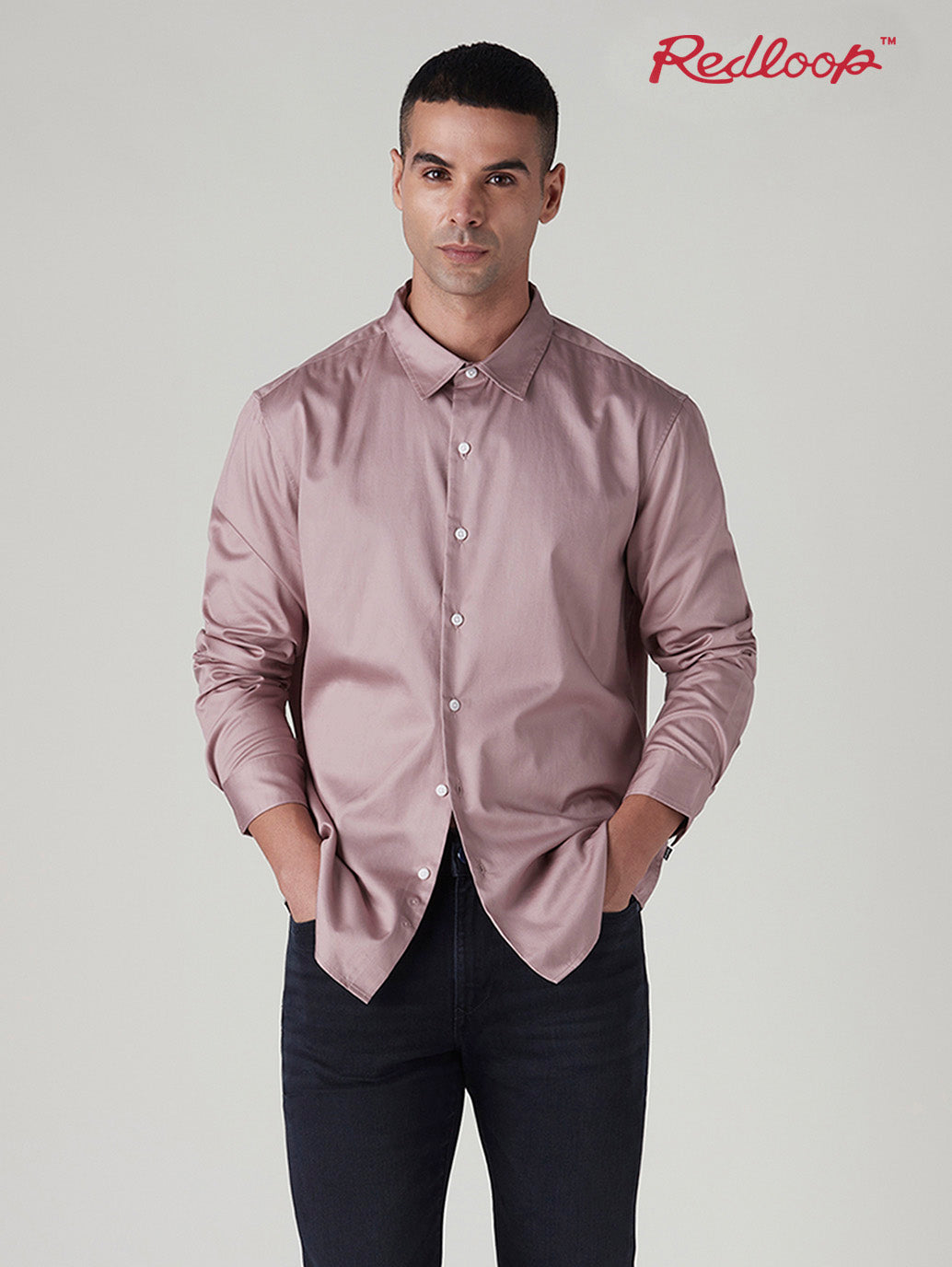 Men's Solid Slim Fit Redloop Shirt