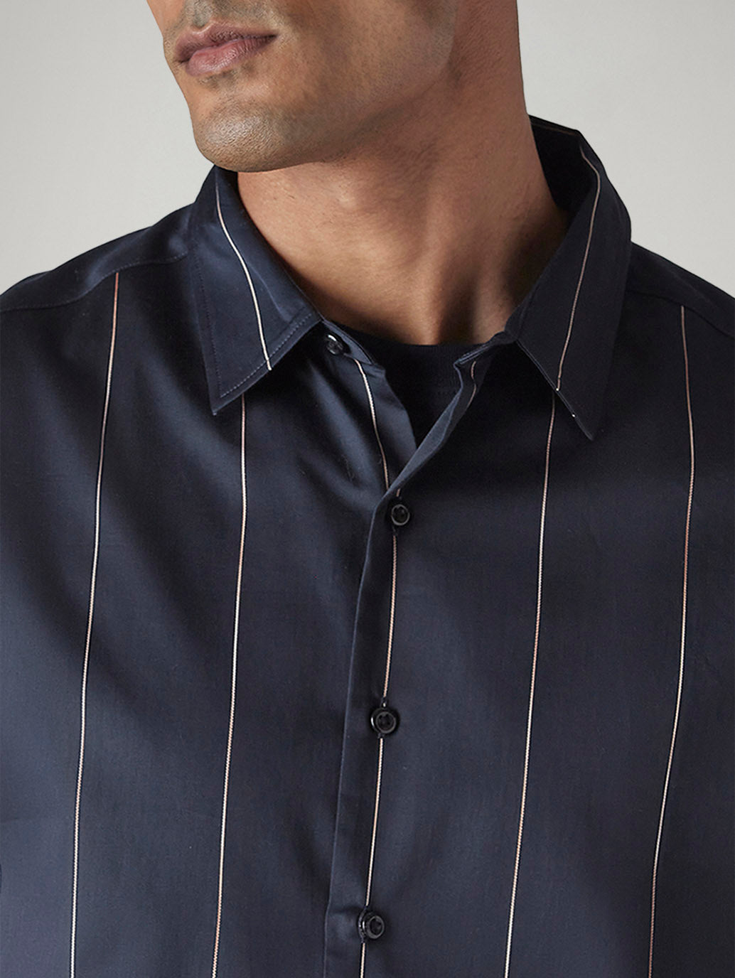 Men's Redloop Striped Slim Fit Poplin Shirt - 20 View