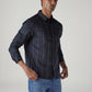 Men's Redloop Striped Slim Fit Poplin Shirt - Side View