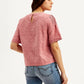 Women's Textured Pink Round Neck Top - Back View