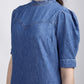 Women's Solid Blue Collar Neck Denim Dress - 5 View