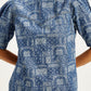 Women's Paisley Blue Band Neck Mini Denim Dress - 1c1a72f5-c228-4bea-8f29-4faabbaca368 View