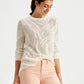 Women's Self Design Off-White Crew Neck Sweater - Elevated View