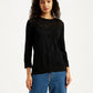 Women's Self Design Black Crew Neck Sweater - 48544e89-fc23-4caf-b9bc-16400c8b14f9 View