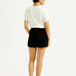 Women's Mid Rise Black Straight Fit Shorts - Back View