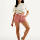 Women's Mid Rise Pink Regular Fit Shorts - Styleshot View