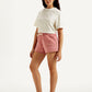 Women's Mid Rise Pink Regular Fit Shorts - Side View