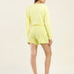 Women's Mid Rise Yellow Regular Fit Shorts - Back View