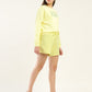 Women's Mid Rise Yellow Regular Fit Shorts - Side View