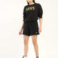 Women's Mid Rise Black Regular Fit Shorts - Styleshot View