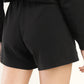 Women's Mid Rise Black Regular Fit Shorts - Detail View