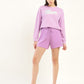 Women's Mid Rise Purple Regular Fit Shorts - Styleshot View