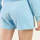 Women's Mid Rise Blue Regular Fit Shorts - Detail View
