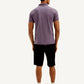 Men's Solid Slim Fit Polo T-shirt - Back View