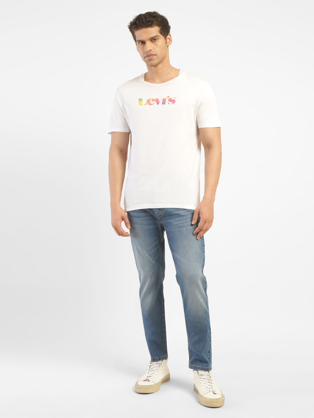 Men's 512 Blue Slim Tapered Fit Mid Rise Jeans - ModelFront View