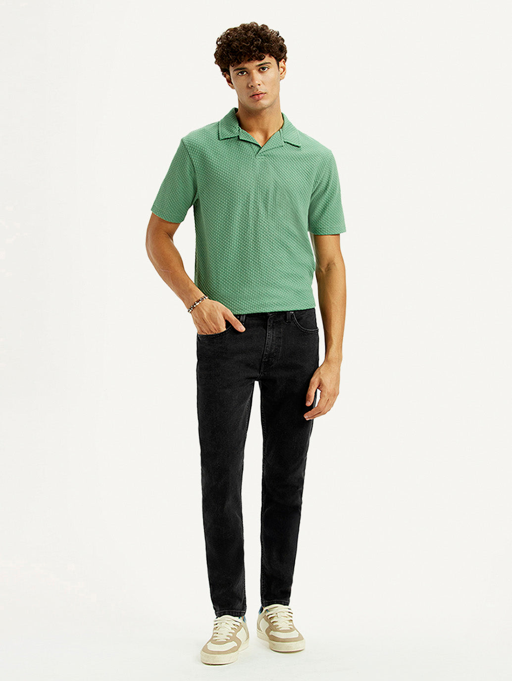 Men's 512 Black Slim Tapered Fit Mid Rise Jeans - Styleshot View