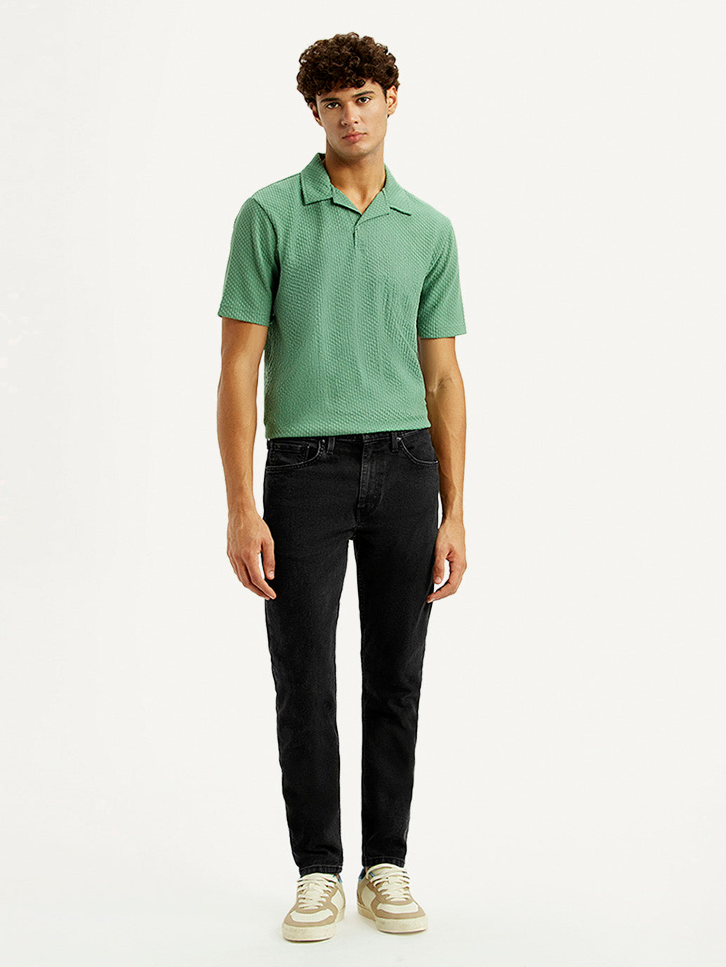 Men's 512 Black Slim Tapered Fit Mid Rise Jeans - Front View