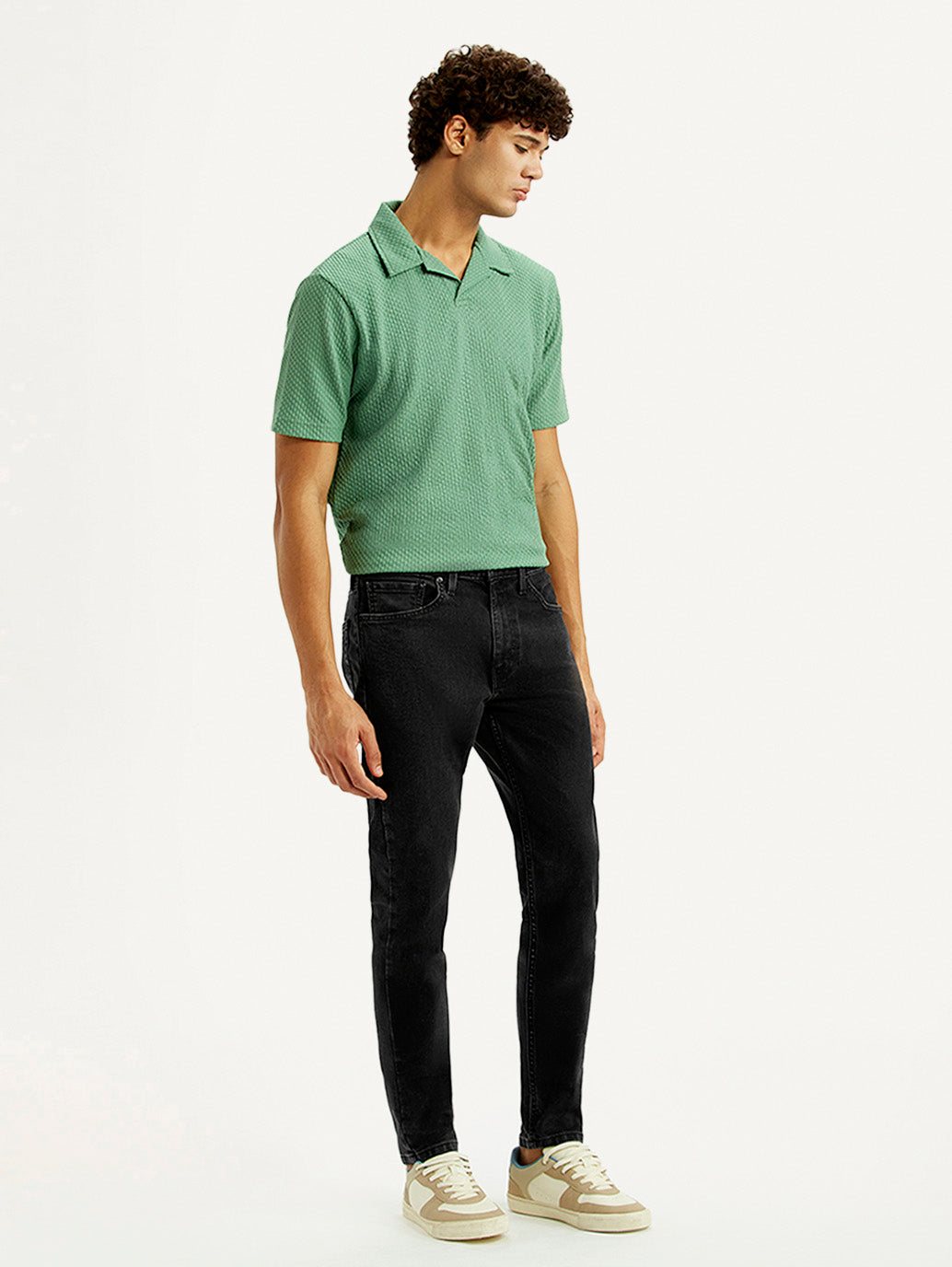 Men's 512 Black Slim Tapered Fit Mid Rise Jeans - Side View
