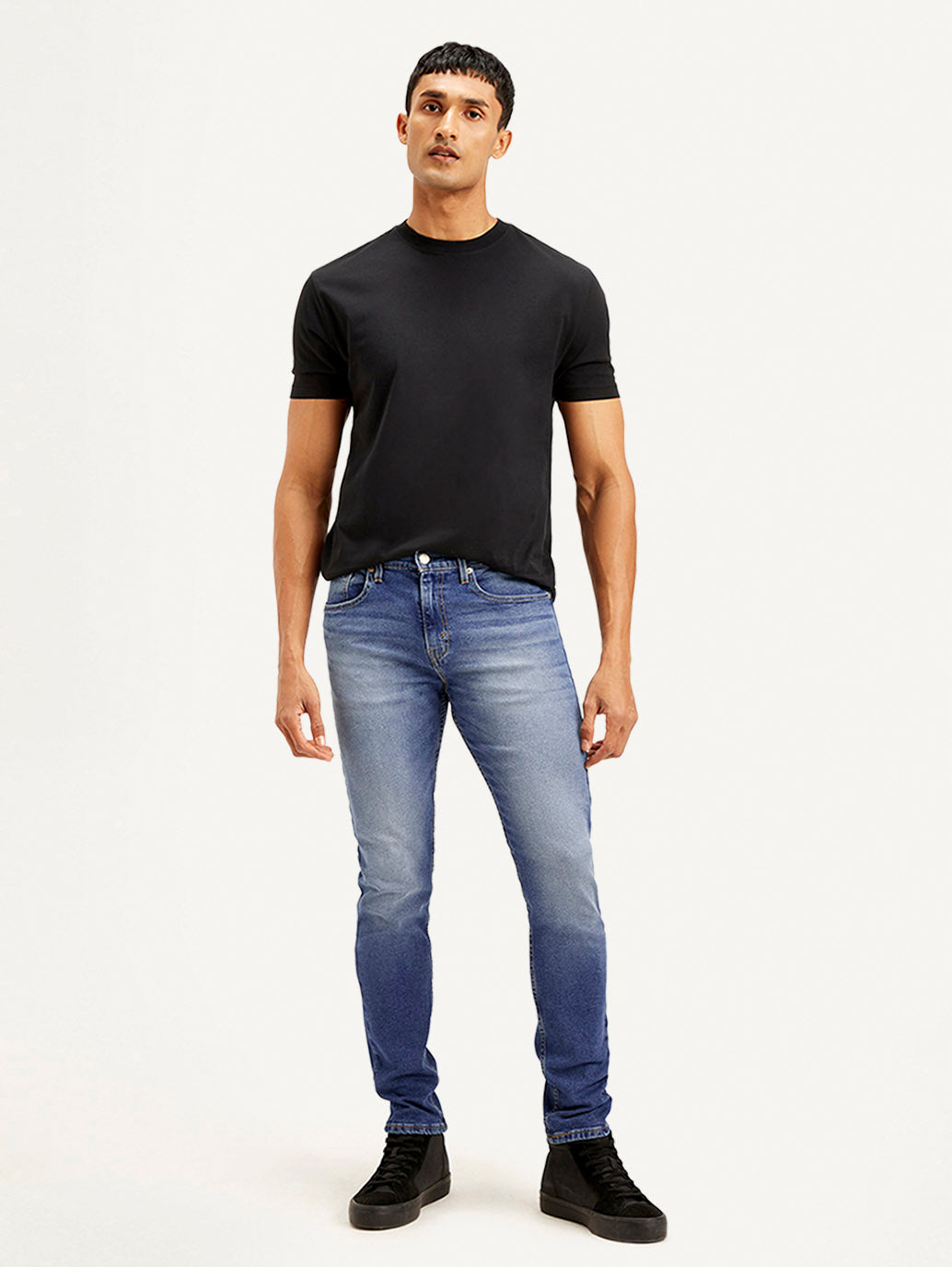 Men's 512 Blue Slim Tapered Fit Mid Rise Jeans - Front View