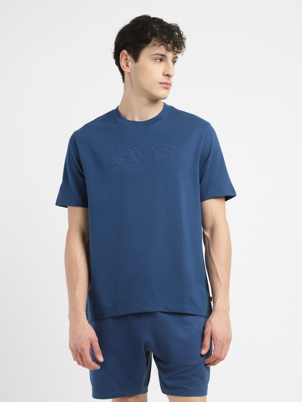 Men's Brand Logo Crew Neck T-shirt - Front View