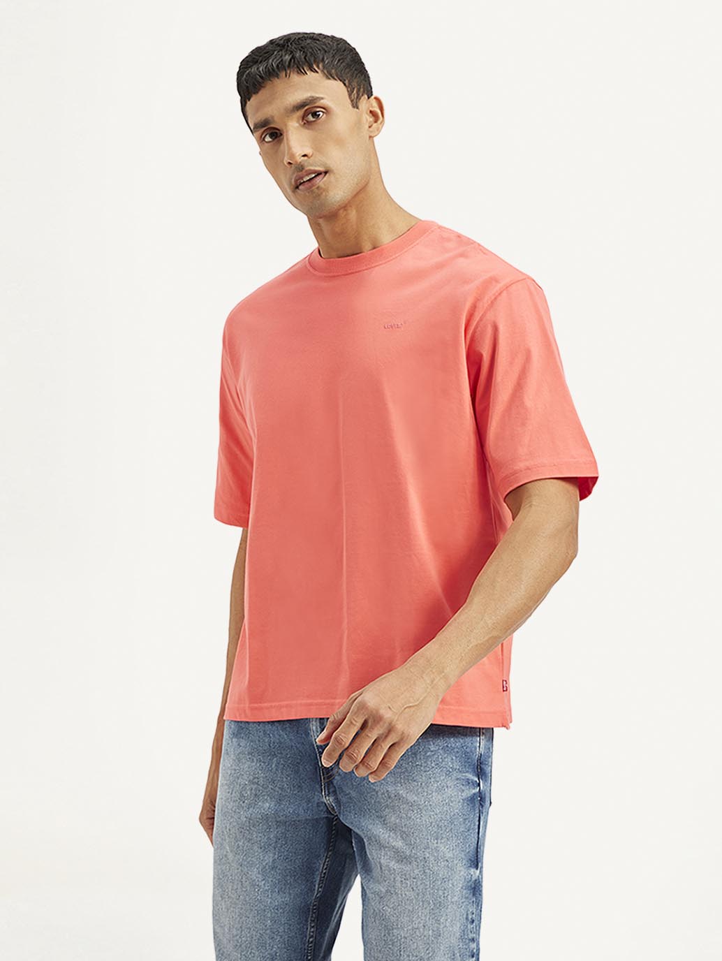 Men's Solid Loose Fit T-Shirt - Side View
