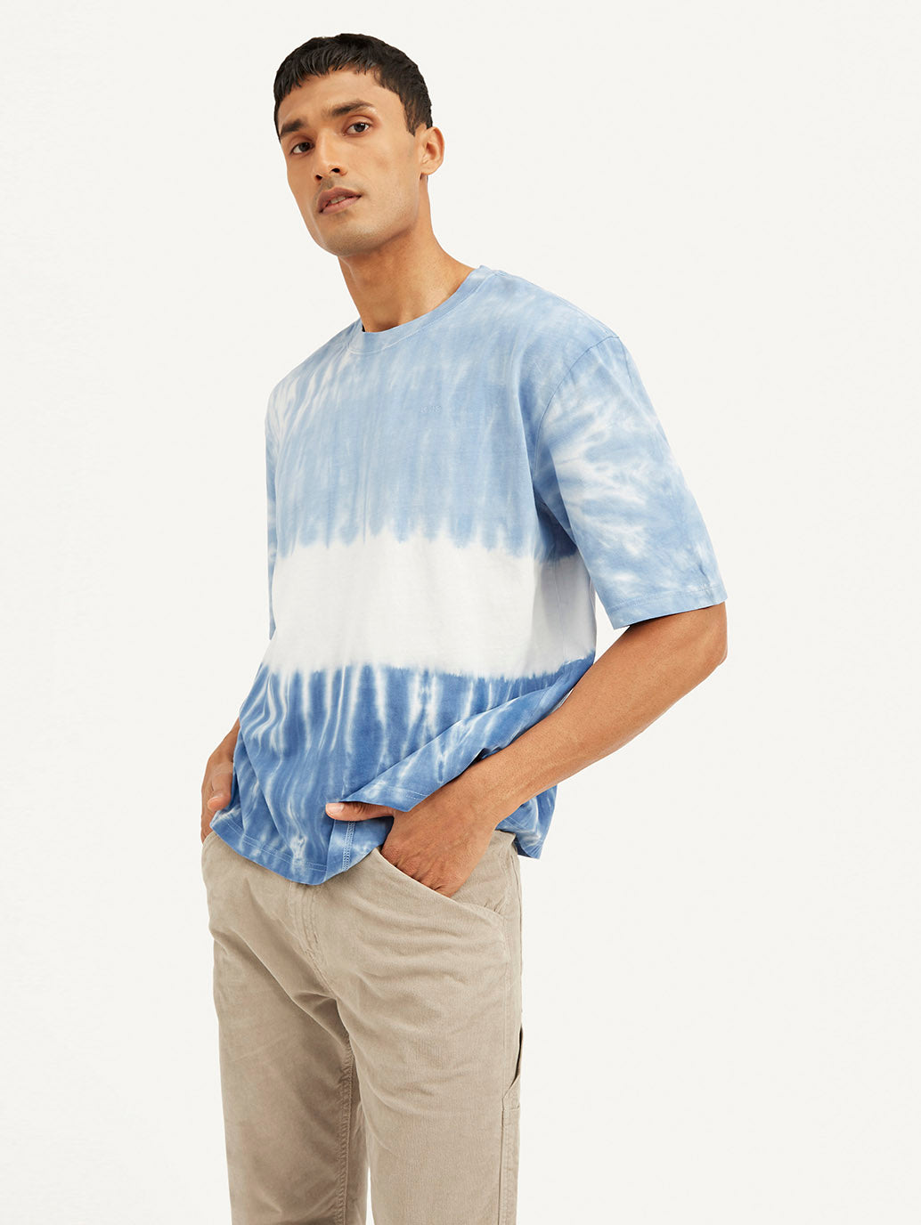 Men's Tie-Dye Loose Fit T-Shirt - Elevated View
