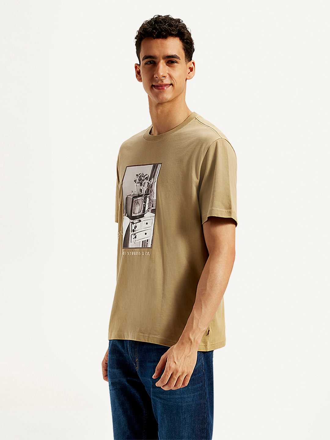 Men's Graphic Print Loose Fit T-Shirt - 20 View