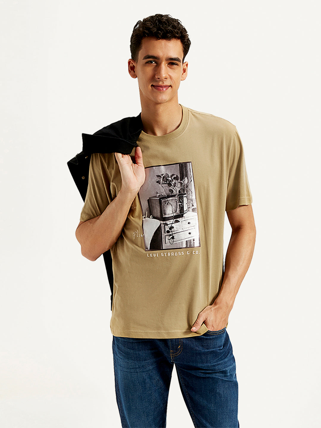 Men's Graphic Print Loose Fit T-Shirt - 20 View
