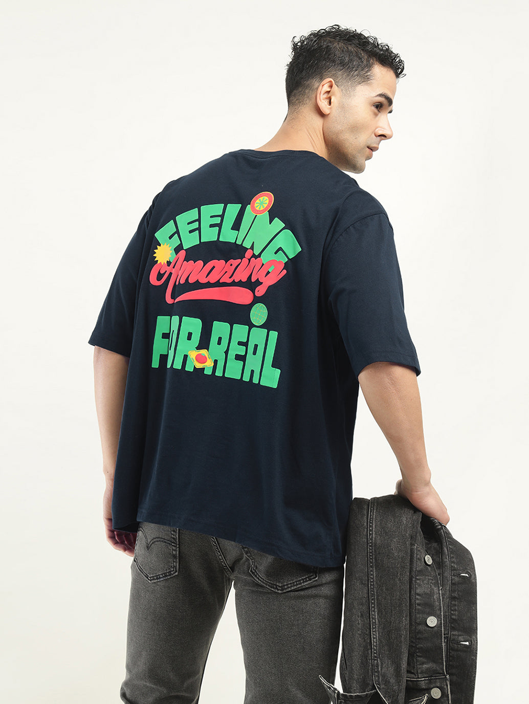 Men's Graphic Print Loose Fit T-shirt - Styleshot View