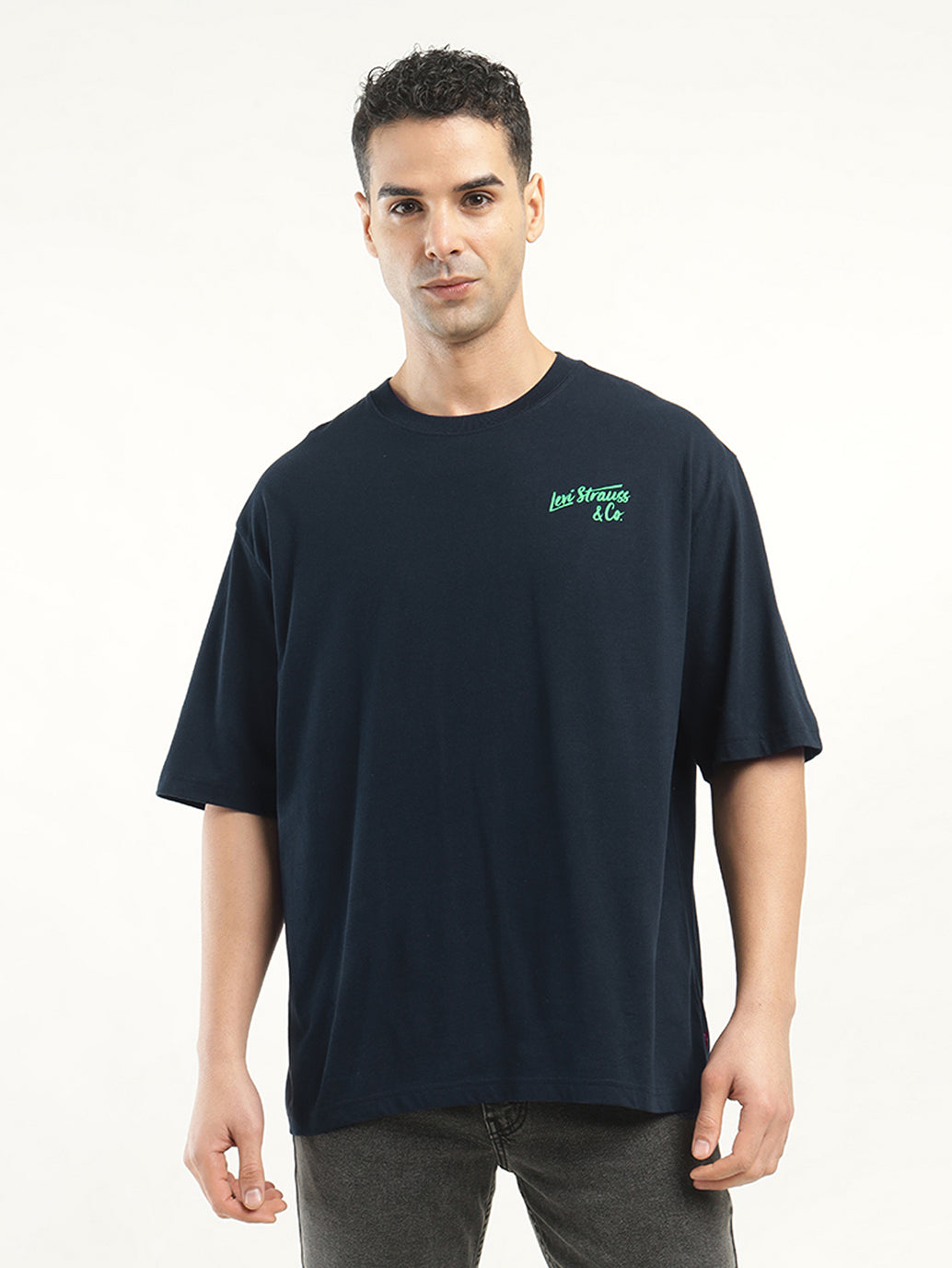 Men's Graphic Print Loose Fit T-shirt - Front View