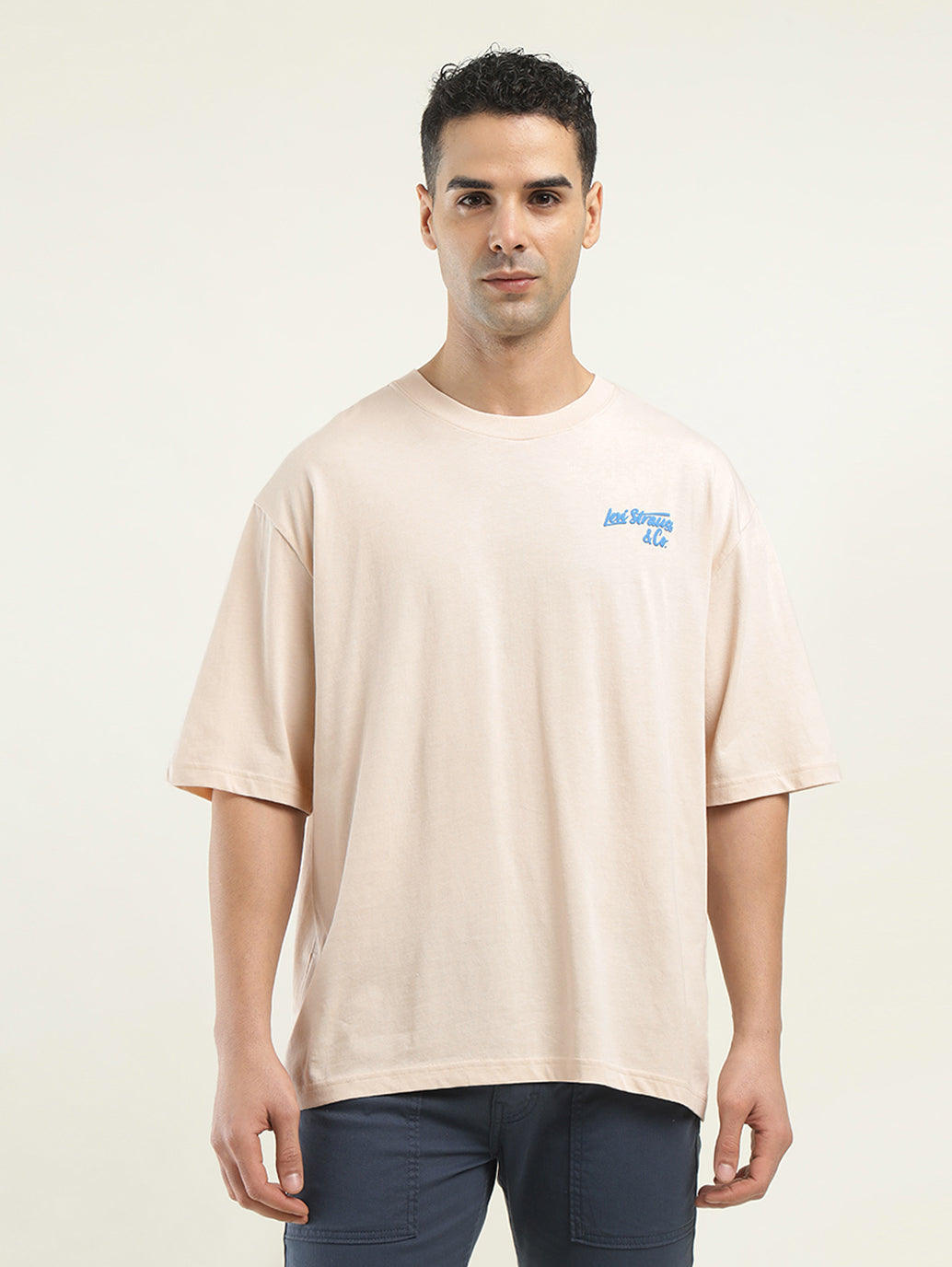Men's Graphic Print Loose Fit T-shirt - Front View