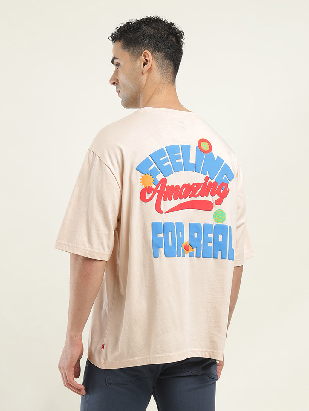 Men's Graphic Print Loose Fit T-shirt - Back View