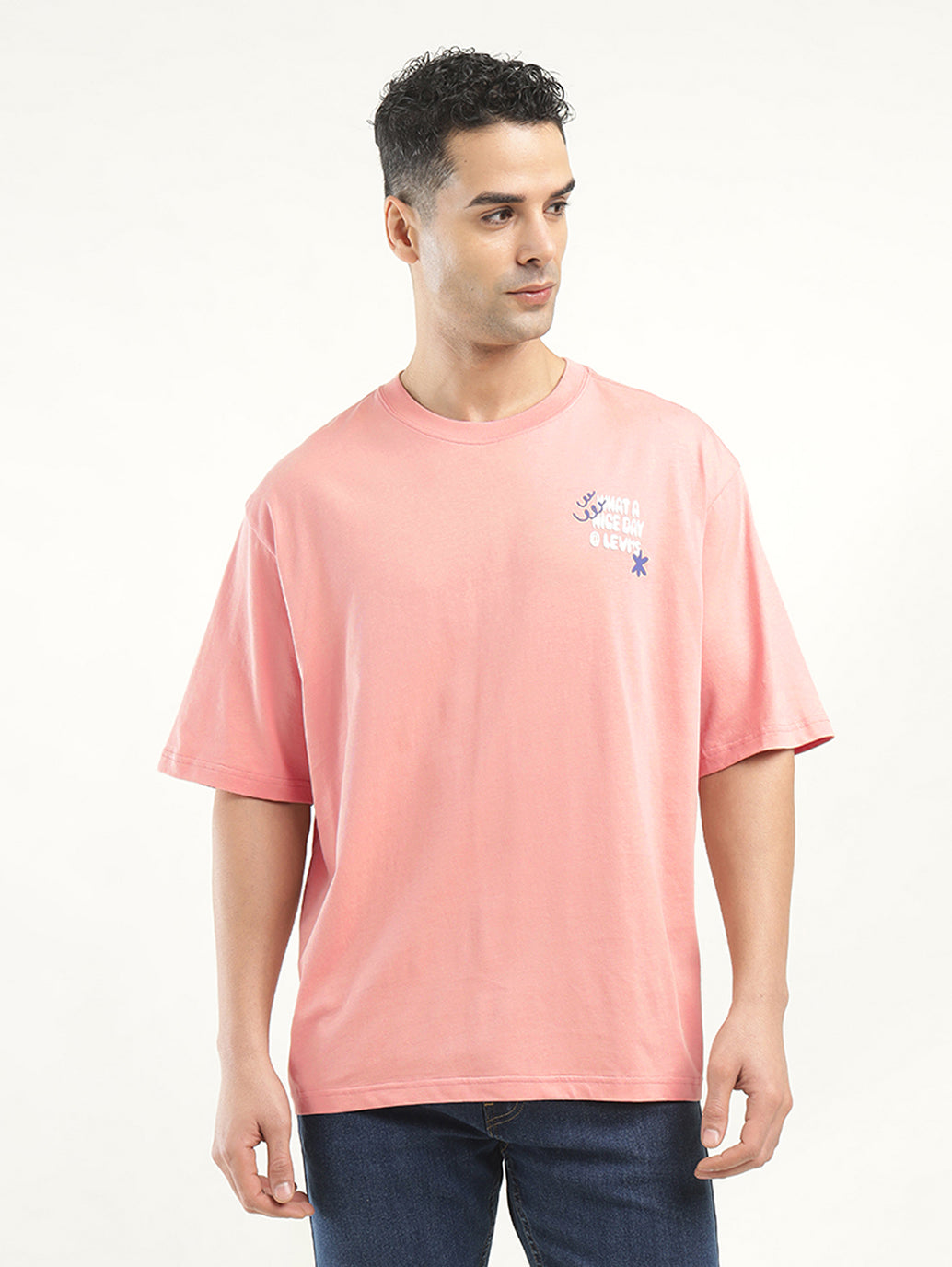 Men's Graphic Print Loose Fit T-shirt - Front View
