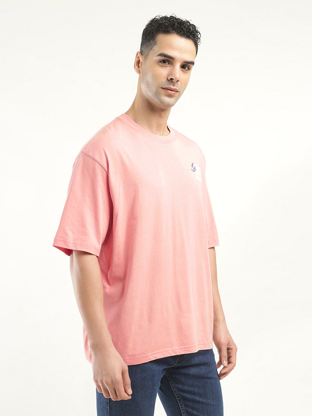 Men's Graphic Print Loose Fit T-shirt - Side View