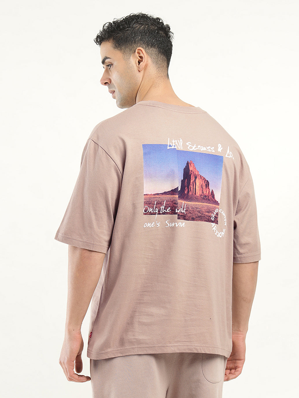 Men's Graphic Print Loose Fit T-Shirt - Back View