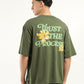 Men's Solid Loose Fit T-Shirt - Back View