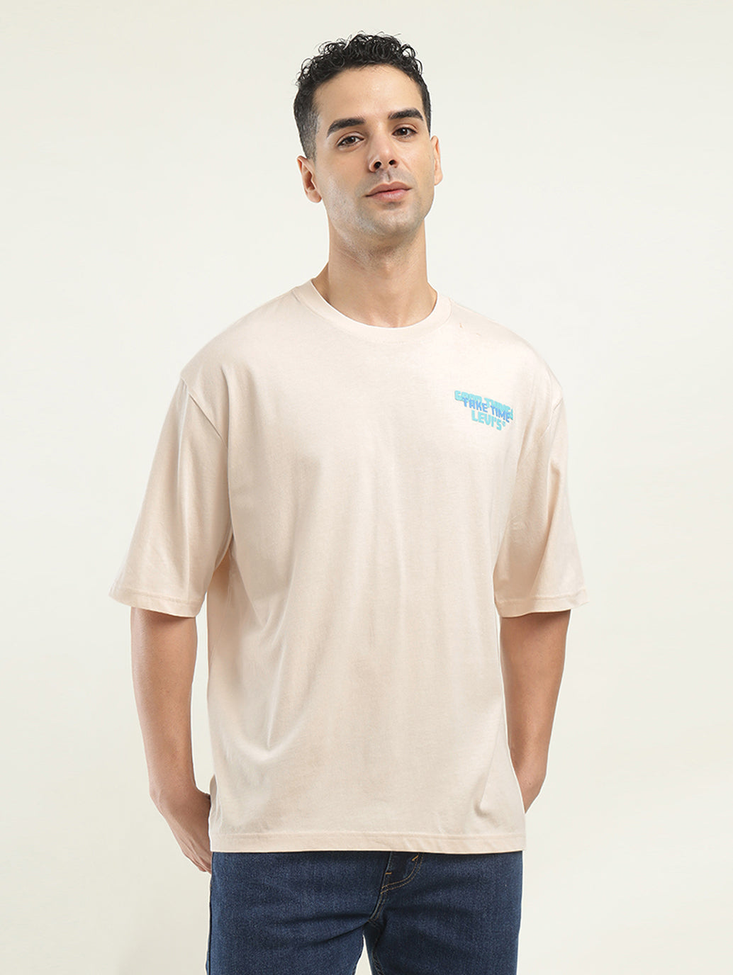 Men's Graphic Print Loose Fit T-shirt - Front View