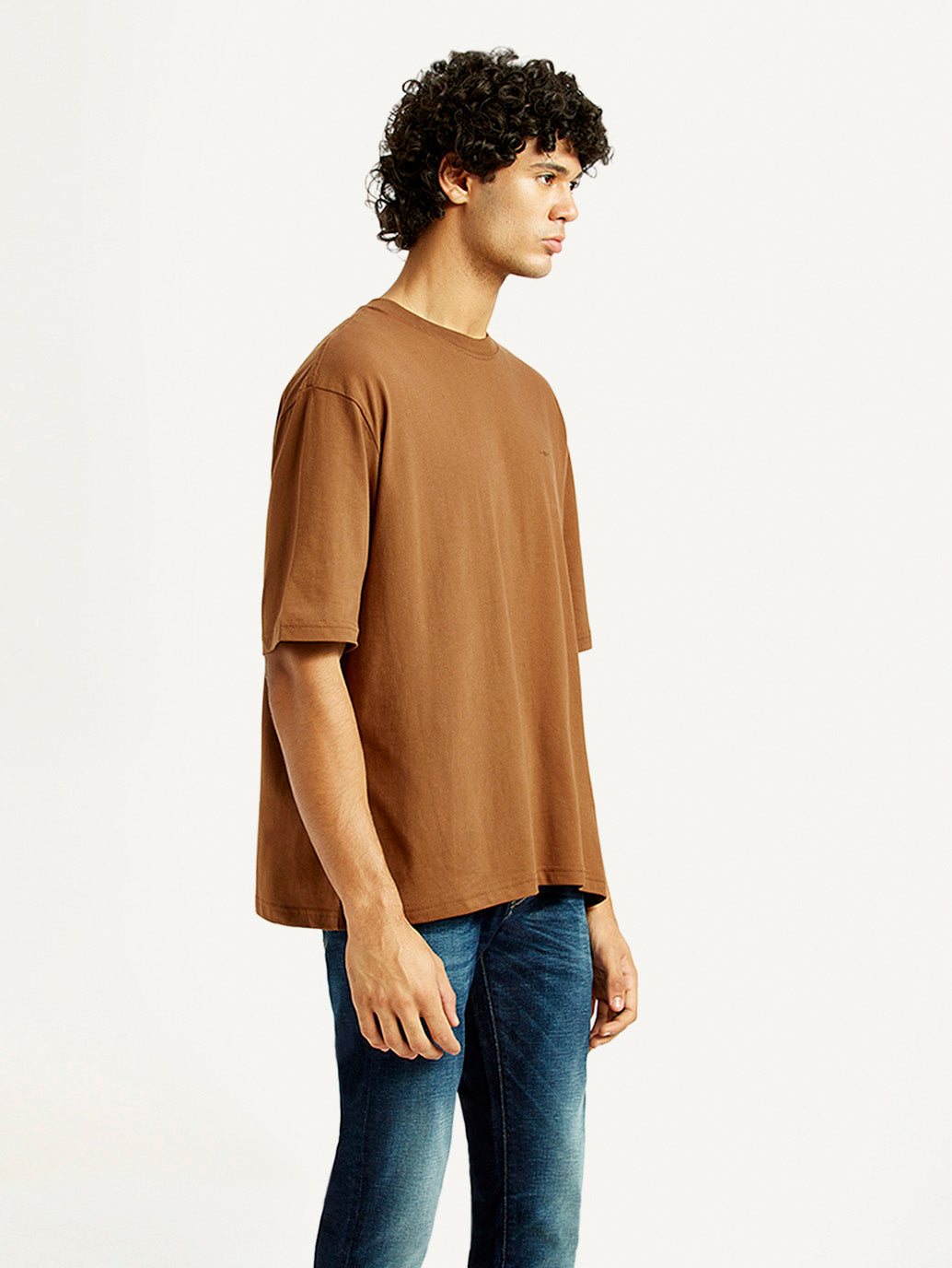 Men's Solid Loose Fit T-shirt - Side View